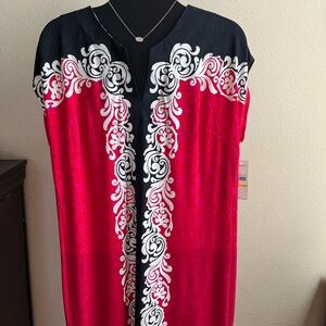 Laundry By Shelli Segal Red and Black Sleeveless Maxi Dress